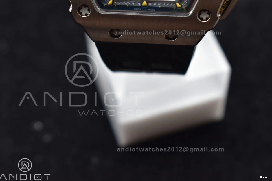 Chrono V Crystal 1:1 RM011 Strap Edition Black KVF Rubber on Black A7750 SS 1025 Functional Dial Best 0706